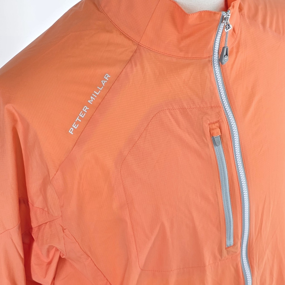 Quiet Luxury NWT Peter Millar Hyperlight Gust Jacket Men’s M Orange Windproof - Picture 5 of 14